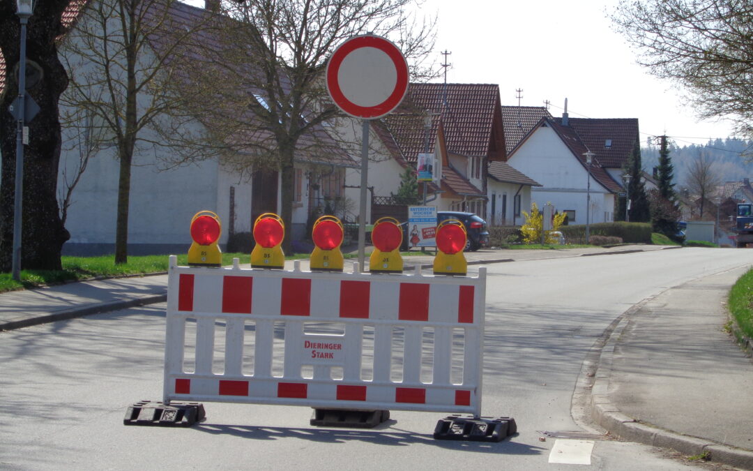 Beginn der Baustelle. Die Straße wurde gesperrt