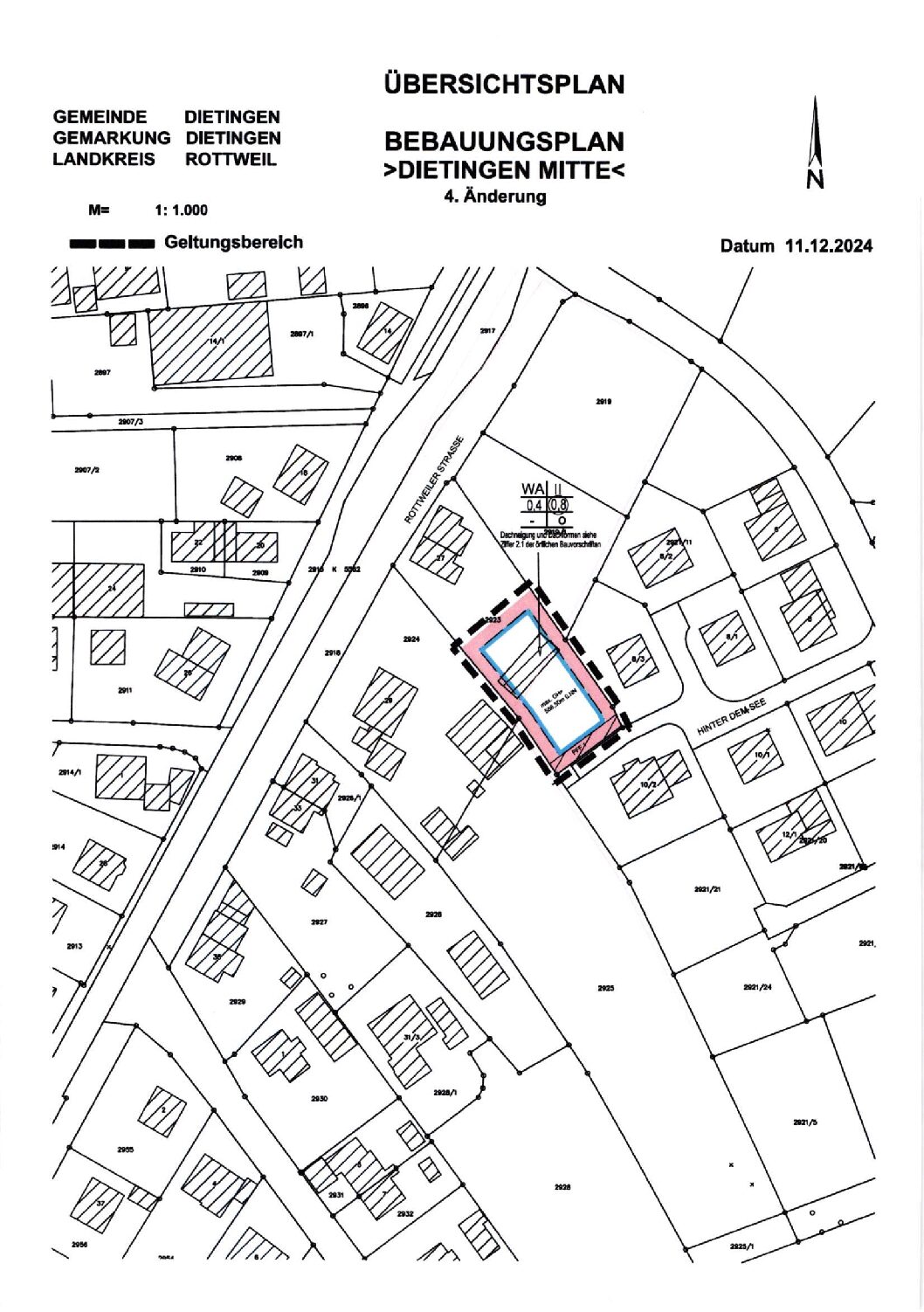 Bebauungsplan Dietingen-Mitte, 4. Änderung