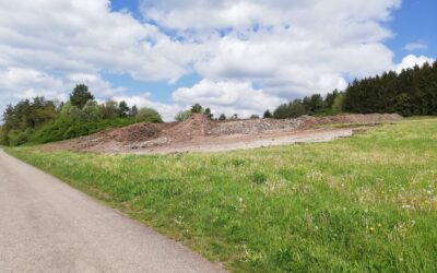 Erdarbeiten im Bereich des Erlensees bei Maria Hochheim