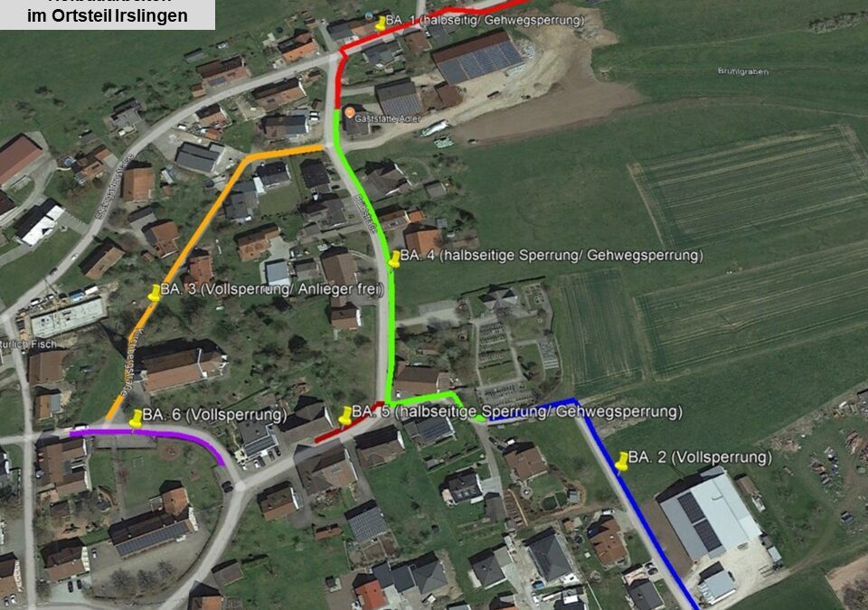 Tiefbauarbeiten im Ortsteil Irslingen