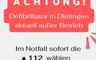 AED in Dietingen aktuell außer Betrieb!