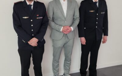 Adrian Acker und Sebastian Ruof führen die Feuerwehrabteilung Gößlingen