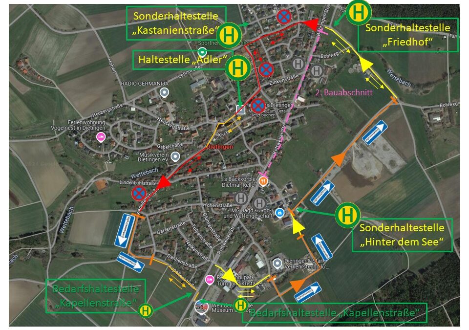 Vollsperrung der Ortsdurchfahrt Dietingen von 19.05. bis 23.05.2026
